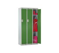 Deluxe Lockers Nest Of 3, 1 Door, 90wx30dx180h (cm), Cam Lock, Green