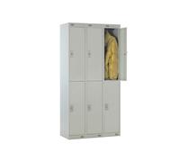 Deluxe Lockers Nest Of 3, 2 Door, 90wx45dx180h (cm), Digital Combination Lock, Grey
