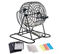 Deluxe Lottery Ball Machine - Bingo Play Set, Rotating Lottery Drum | Sturdy Bingo Lottery Machine with Curved Closure, Interactive Lottery Game for a re