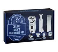 Deluxe Men's Grooming Kit- 3 in 1 Kit - Grooming Kit - Beard Trimmer for Men Hair Clipper Nose and Ear with Mini Foil Shaver - Mens Personal Body Hair Kit Battery Powered