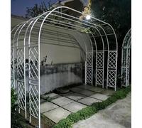 Deluxe Metal Garden Arch - 280x250cm Iron Trellis in Elegant Black & White Ideal for Climbing Roses Wedding Decor Garden Pathways & Outdoor Spaces