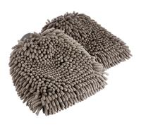 Deluxe Microfiber Car Wash Drying Mitts, 2 Pack, Grey, 30 cm L x 20 cm W