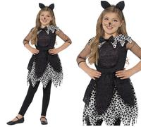 Deluxe Midnight Cat Girls Costume Halloween Kitty Kitten Fancy Dress Outfit