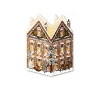 Deluxe Mini Advent Calendar Christmas Card - Nostalgic House Tealight Lantern - Brown House