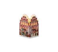 Deluxe Mini Advent Calendar Christmas Card - Nostalgic House Tealight Lantern - Red House