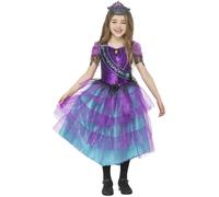 Smiffys Deluxe Miss Halloween Prom Costume Sequin Dress with Sash & Tiara, Halloween Child Fancy Dress, The Queen Dress Up Costumes