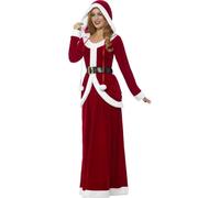 Smiffys Deluxe Ms Claus Costume, Red, S - UK Size 08-10