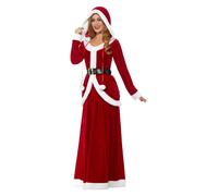 Smiffys Deluxe Ms Claus Costume, Red, L - UK Size 16-18