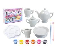 Deluxe Multicolor Large Paint-your-own Tea Set - (29-Pieces Set) - Personalize & Create Your Masterpiece - Perfect for Budding Artists & Tea Lovers