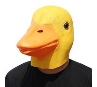 Deluxe Novelty Yellow Duck Mask - Adorable Latex Full Head Animal Mask for Halloween Cosplay & Themed Gatherings