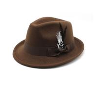 Deluxe Oktoberfest Hat Brown German Alpine Fedora Bavarian Hat With Feather,One Size - Ideal For Fancy Dress Accessory,Oktoberfest,World Book Week Outfit (1, Coffee, One Size)