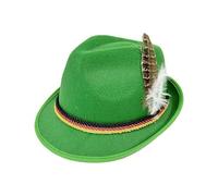 Deluxe Oktoberfest Hat Brown German Bavarian Hat with Feather, One Size - Ideal for Fancy Dress Accessory, Oktoberfest, Halloween, Cowboy Dress Up