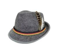 Deluxe Oktoberfest Hat Brown German Bavarian Hat with Feather, One Size - Ideal for Fancy Dress Accessory, Oktoberfest, Halloween, Cowboy Dress Up
