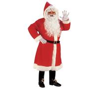 DELUXE OLD TIME SANTA CLAUS HOODED ROBE 6PCE SET