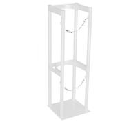 Deluxe Oxygen Tank Holder for Storage & Transportation, Heavy-Duty Gas Cylinder Fixed Shelf, with Adjustable Protective Chain, for Hospital Laboratory Facto(White-34x30x100cm/13.4x11.8x39.4inch