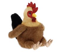 Deluxe Paws Plush Rooster Toy, Brown and Yellow, Soft Stuffed Animal with Red Comb