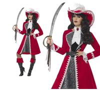 Deluxe Pirate Authentic Lady Captain Costume Womens Buccaneer Fancy Dress S-L