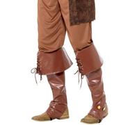 Adult Deluxe Brown Pirate Boot Covers Fancy Dress Costume