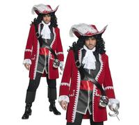 Deluxe Pirate Captain Costume Mens Professional Show Play Fancy Dress Outfit Pir