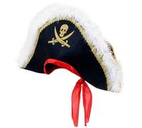 Deluxe Pirate Captain Hat Tricorn Fancy Dress Buccaneer Costume Accessory