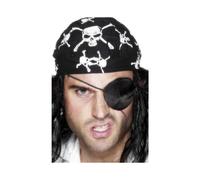 Smiffys Deluxe Pirate Eyepatch, Black Satin, Pirate Fancy Dress, Pirate Dress Up Accessories
