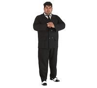 Deluxe Plus Size Gangster Fancy Dress Costume 3X Black