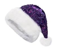 Deluxe Plush Santa Hat for Adults - Extra Wide Christmas Hat with Big Faux Fur Pom Pom, Perfect for Santa Costume, Xmas Parties & Festive Events