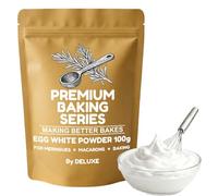 Deluxe Premium Egg White Powder 100g - 100% Pure Pasteurised Egg Whites, No Additives & Fat-Free - Ideal for Meringues, Macarons, Pavlovas, Royal Icing & Baking