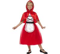 Smiffys Deluxe Red Riding Hood Costume, Red with Dress & Hood, Girls Fancy Dress, Child Dress Up Costumes