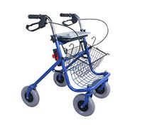 Deluxe Rollator Larger 8" Wheels for Upgraded Comfort Foldable Walker with Plate and Shopping Basket