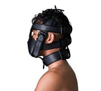 Deluxe San Francisco Leather Head Harness - Lock Down Your Mind. Submit With Style. - Colour - red