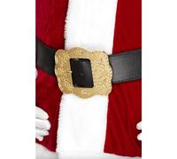 Smiffys Deluxe Santa Belt, Black Christmas Belt with Ornate Gold Buckle, Adult One Size, Festive Father Christmas Costume Accessory, 130cm/51in Father Christmas, World Book Day