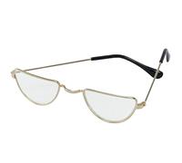 Deluxe Santa Claus Half Moon Spectacles Glasses Gold Father Christmas Harry Wizard Fancy Dress Steampunk Glass Lens Metal Frame