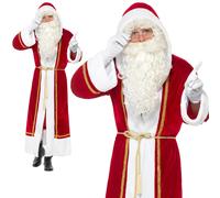 Deluxe Santa Cloak Costume Christmas Xmas Claus Father Mens Fancy Dress New