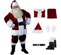 Deluxe Santa Costume Santa Suit Men Costume Christmas Outfit Adult Suits Inflatable Suit Father Christmas Fancy Dress Perfect For Fancy Dress Holiday Parties