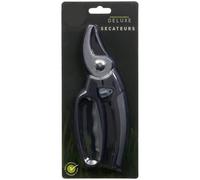 Deluxe Secateurs - Black - Deluxe, Rust Resistant Secateurs - Featuring a Rubberised, Anti-Slip Handle for Extra Comfort and More Control - Perfect for Pruning Areas Such as Rose Bushes