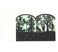 Deluxe Silhouette Mini Advent Calendar Christmas Card Tealight Lantern - Enchanted Forest
