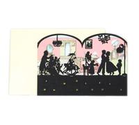 Deluxe Silhouette Mini Advent Calendar Christmas Card Tealight Lantern - Victorian House