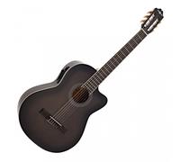 Deluxe Single Cutaway Electro Classical Guitar by Gear4music Trans Black