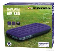 Deluxe Single Inflatable Flocked Air Bed Coil Beam Construction Camping Mattress