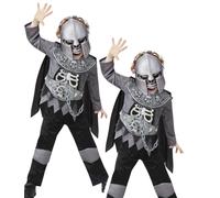 Deluxe Skeleton Knight Costume Boys Medieval Knight Guard Fancy Dress Haloween