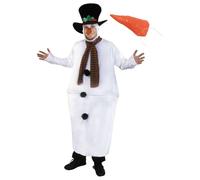 Deluxe Snowman Fat Suit with Carrot Nose I Love Fancy Dress White One Size