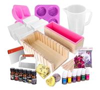 Deluxe Soap Making Kit, Includes All Soap Making Supplies with Silicone Soap Molds, Soap Base, Soap Cutter Box and More, DIY Crafts for Adults Kit