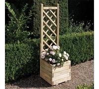 Deluxe Square Planter And Lattice Cheshire Light Oak One Size