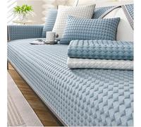 Deluxe Summer Cooling Ice Silk Sofa Cover, Couch For Sectional, L Shape, Corner, U Shaped, Anti-Slip Breathable 3D Structure Slipcovers, Furniture Protector(Blue,43 * 102in/110 * 260cm)