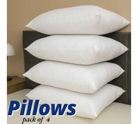 Deluxe Super Bouncy 4x Hollowfibre Pumped Pillows, Anti-Allergenic Extra Filled Deep Sleep Bed Pillows Size 50x75cm.