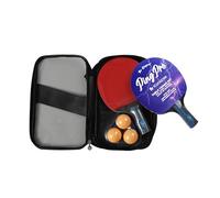 Deluxe Table Tennis Long Handle Ping Pong Set 2 Bats Rackets and 3 Orange Balls Set Family Game