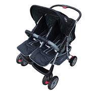 Deluxe Tandem - Twin Pram Black - BambinoWorld