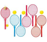 Deluxe Tennis Set With Ball - 51cm x 22.5cm (1 Pc.) - Vibrant Color Assortment (Red, Blue, Yellow) - Ideal for Garden, Park, and Beach Activities