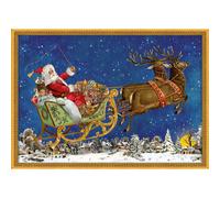 Deluxe Traditional Card Advent Calendar A4 - Nostalgic Christmas Sleigh